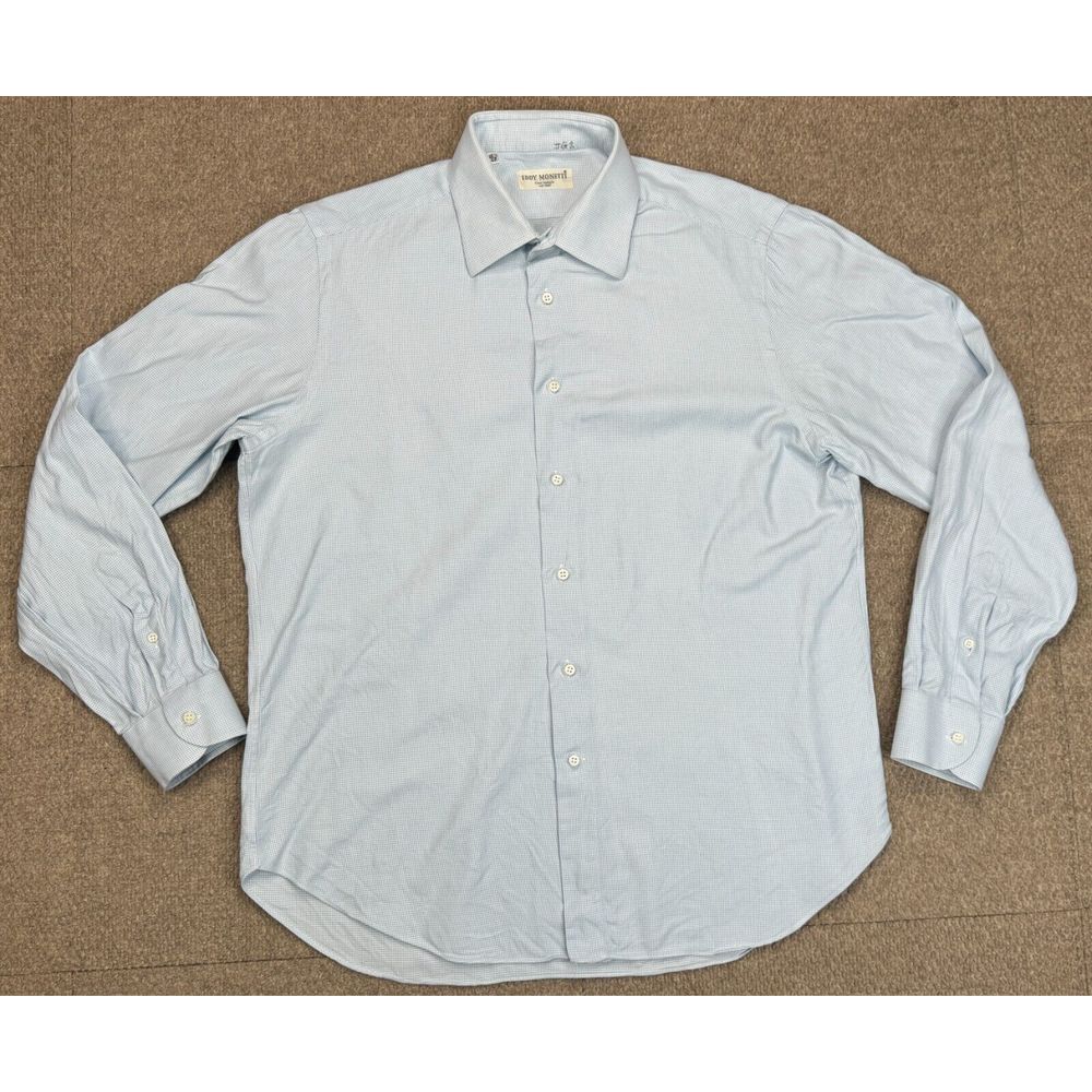 Eddy Monetti Casa Fondata Men's Check Long Sleeve Dress‎ Shirt Size 16.5-42